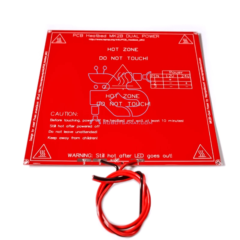 هیت بد پرینتر سه بعدی RepRap مدل MK2B(قرمز)