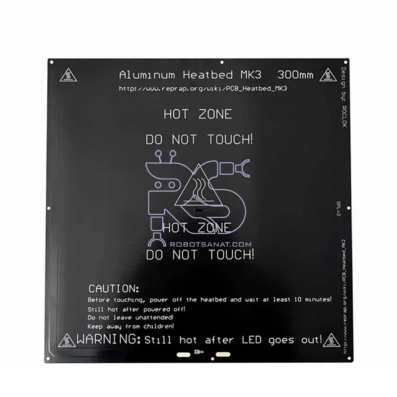 هیت بد آلومینیومی MK2A پرینتر سه بعدی با ابعاد30cm*30cm